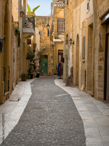Victoria, Gozo, Malta — colorful traditional balconies and limestone facades in the old town