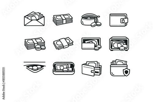 Readiness wallet urban compact small vector coin storage cash secure emer icon