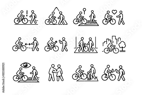Yield safety signal space vector icon alert vigilance cycling zone walking urban