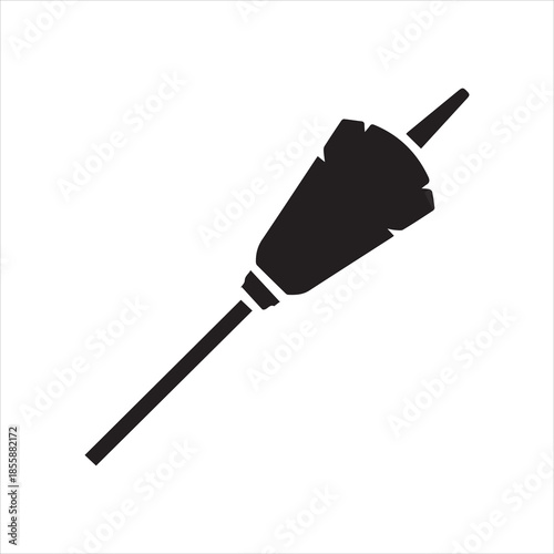  Black silhouette of a dart on white background vector