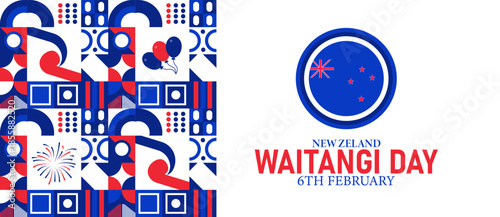 Waitangi Day Poster Banner and Background Design Template Featuring Treaty House Māori Chiefs Fern Flag Kapa Haka Illustration for February 6 New Zealand National Day Theme