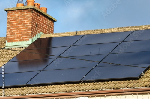 solar panels on roof