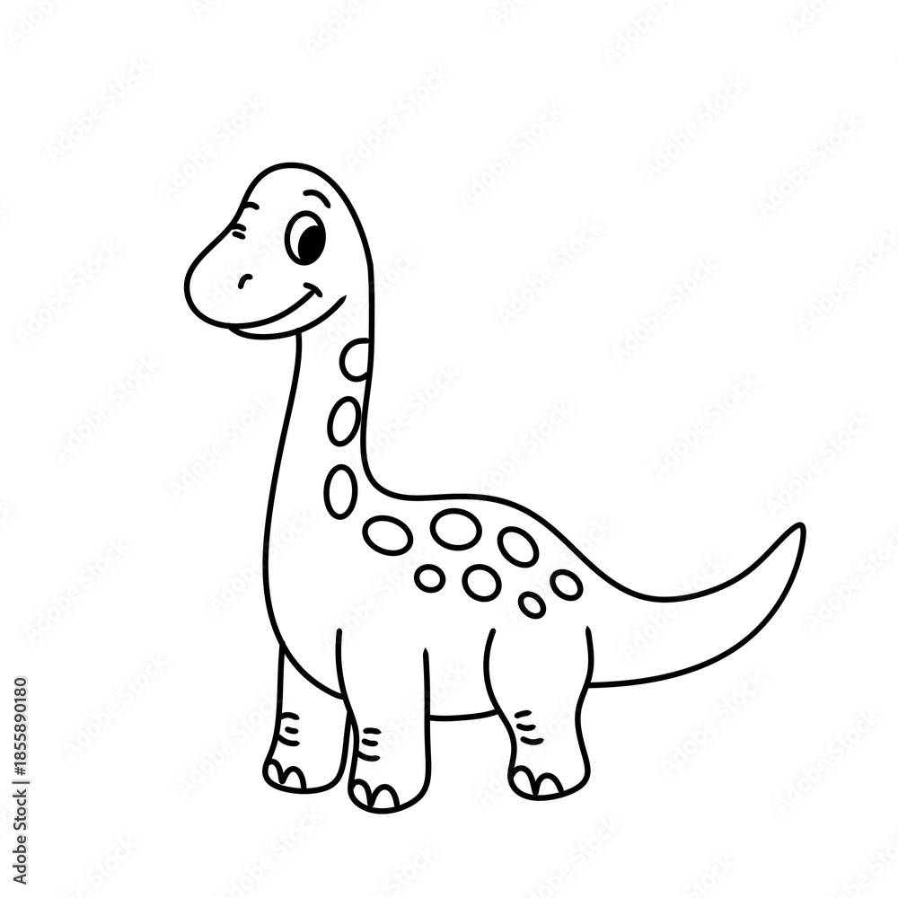 Obraz premium Coloring book dinosaurus, dinosaurus line art, doodle art dinosaurus