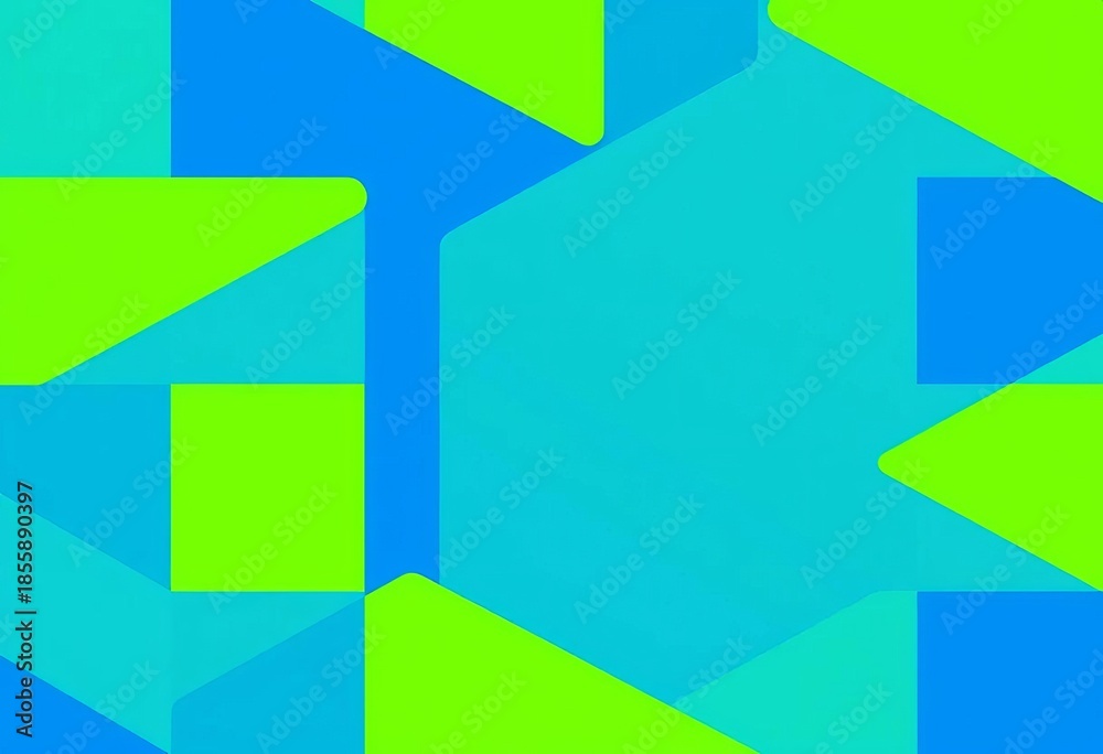 Obraz premium Modern, clean geometric patterns in cool blue and green tones create a professional presentation background, corporate, simple