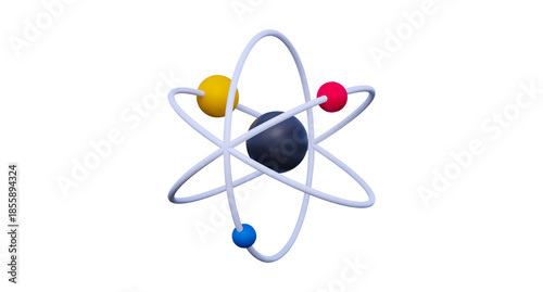 Illustration of an atom with three electrons