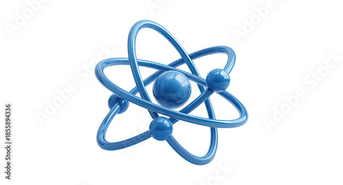 Obraz na płótnie Blue atomic model