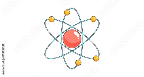 фотографія Illustration of an atom with electrons