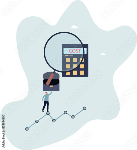 Cost management or expense analysis, business strategy to analyze and reduce cost to gain more profit concept.life and employment of people.