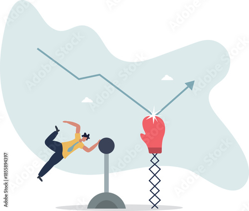 Game changer strategy to improve or rising up, stock market rebound or solution for economic recover from recession concept.life and employment of people.