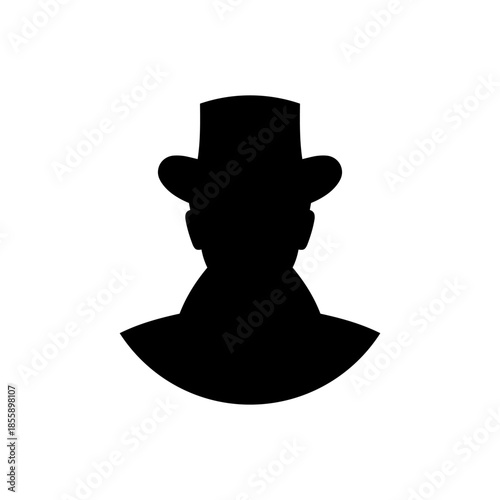 Cowboy profile pic silhouette vector flat illustration design.