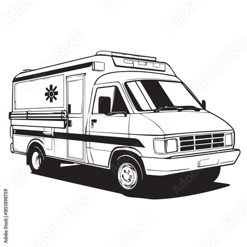 vector illustration of a ambulance