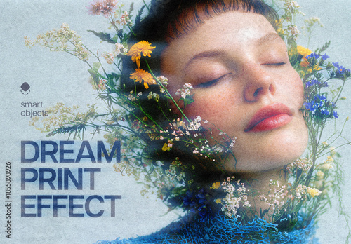 Dreamy Print Photo Effect Mockup