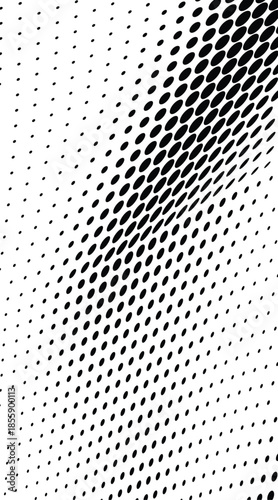 Abstract optical halftone dotted background with twisted wave and futuristic grunge texture.