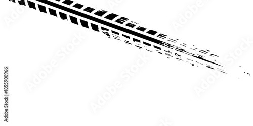 Tire track. Car, bike, motorcycle tyre mark with grunge effect isolated on white background