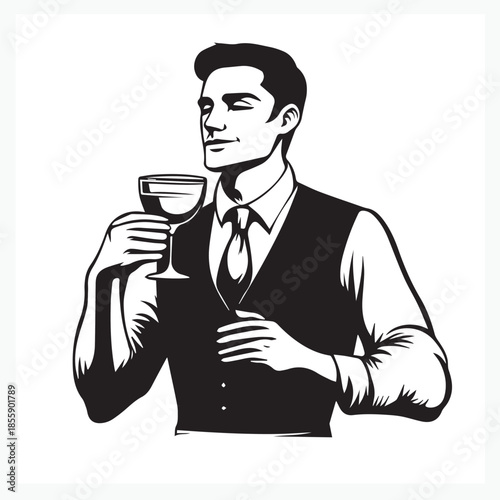 man with a glass of wine