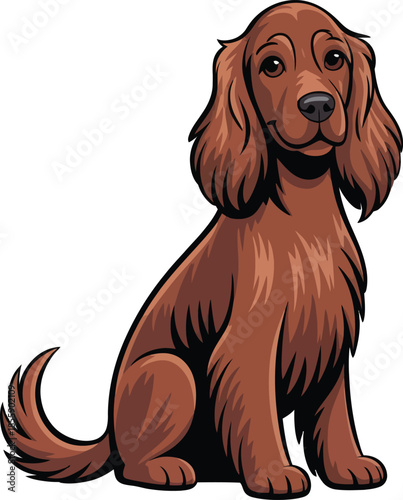  Cute cartoon a illustrator vector Irish Setter