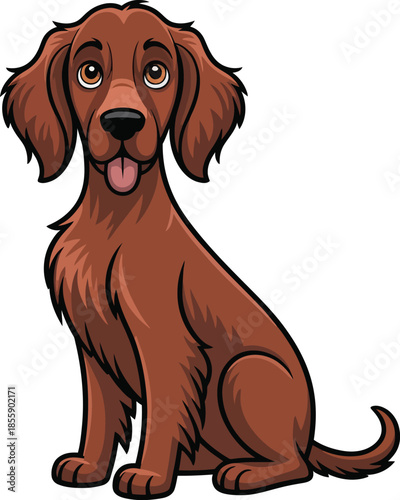  Cute cartoon a illustrator vector Irish Setter