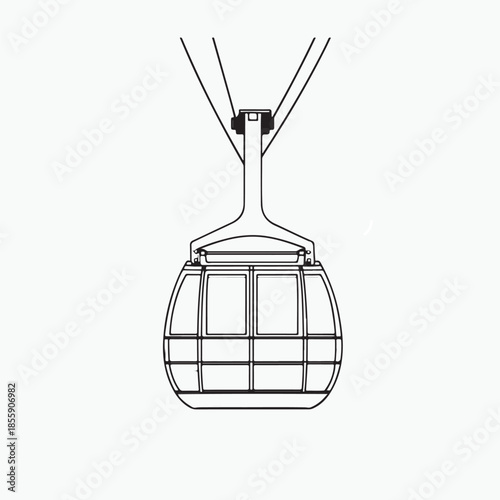 vector illustration of a cable car