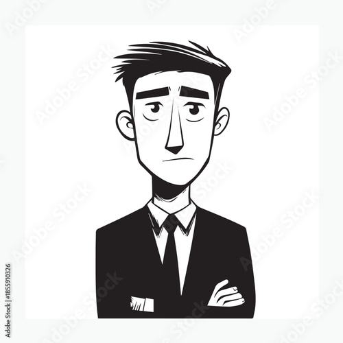 cartoon businessman in suit