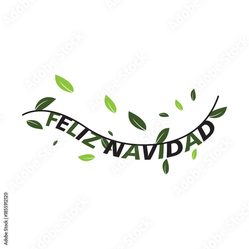 feliz navidad or merry christmas typography calligraphy font letterings text vector design