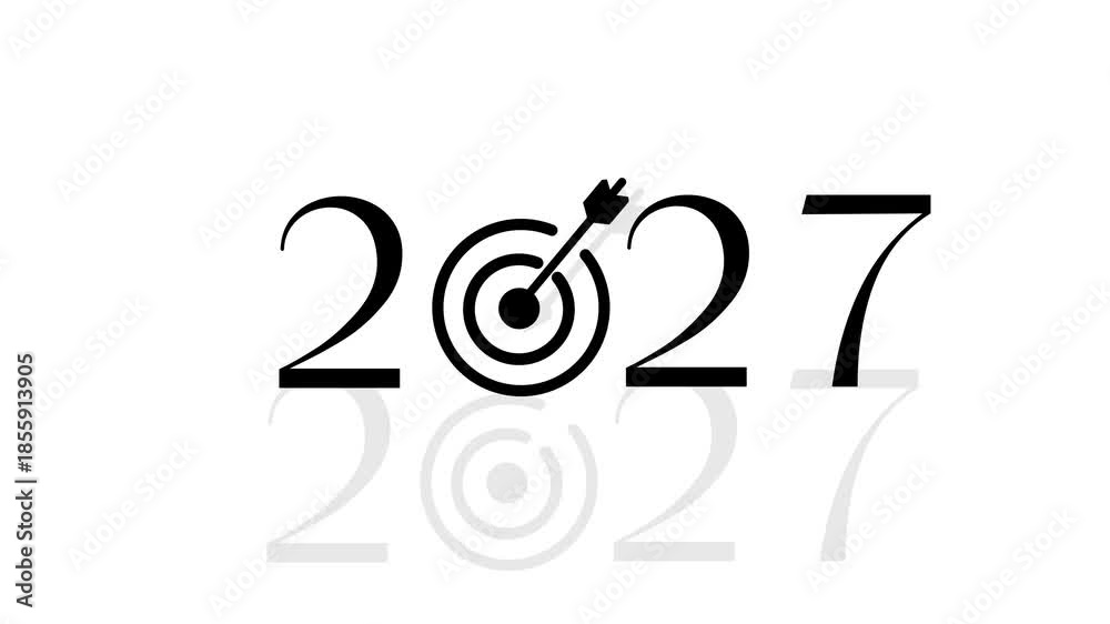Vídeo do Stock: happy new year 2027 with a target symbol. Perfect for ...