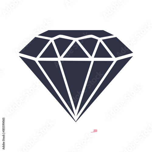 Diamond Facet Graphic Icon Gemstone Precious Jewelry Symbol Shape Cutout