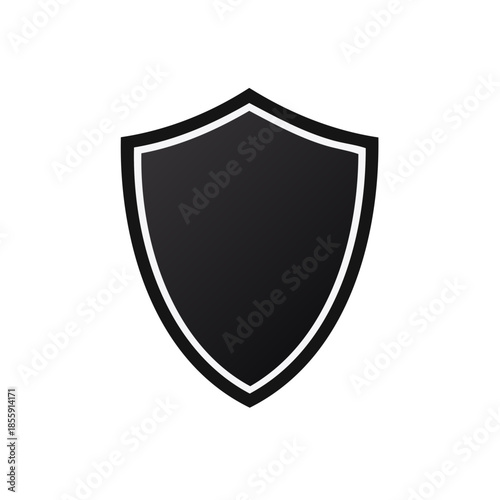 Shield Icon Security Protection Symbol Guard Safety Secure Defense Badge Shape Illustration Black and White Design