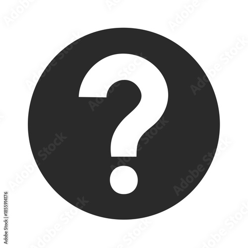 Question mark symbol inside black circle, inquiry, information, query, uncertainty, doubt icon