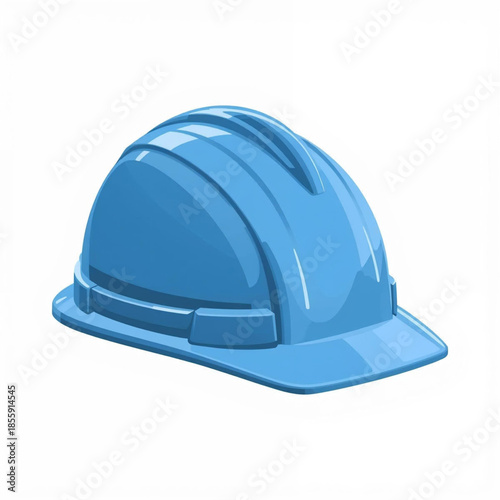 Flat 2D vector safety helmet illustration with construction equipment theme