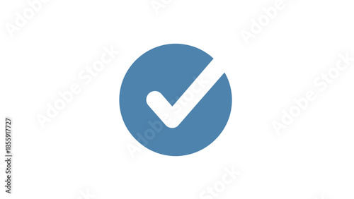 Blue circle with white check mark symbol.