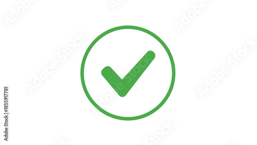 Green Check Mark Inside Circle Symbol for Success and Approval.