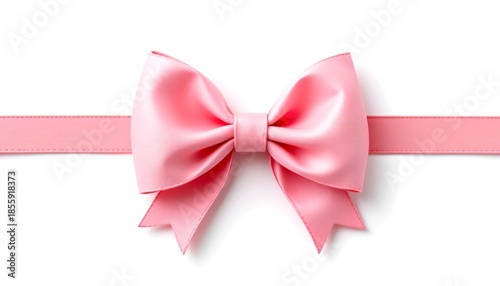 Soft Pastel Ribbon Bow White Background