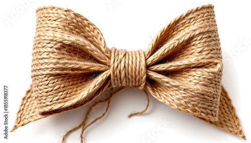 Rustic Twine Bow White Background