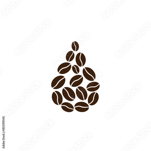 Minimalist Coffee Bean Illustration Representing Freshly Brewed Coffee Concept