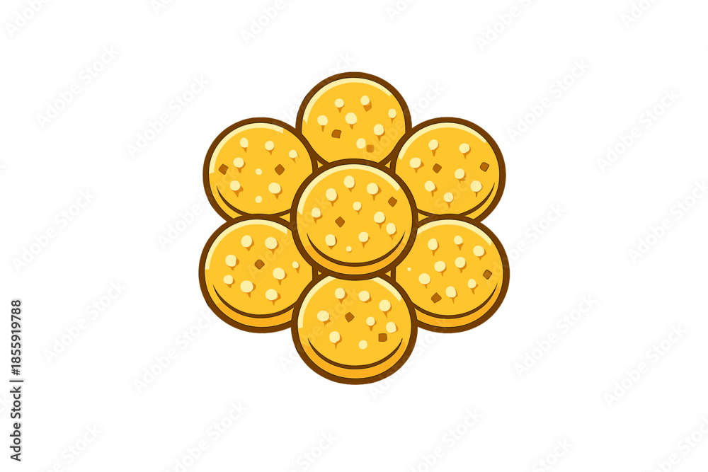 Fototapeta premium Stack of cookies on a brown background