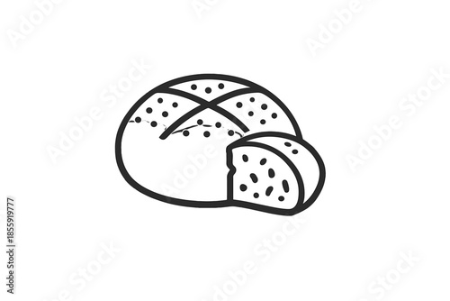 Stylized Bread and Cheese Icon