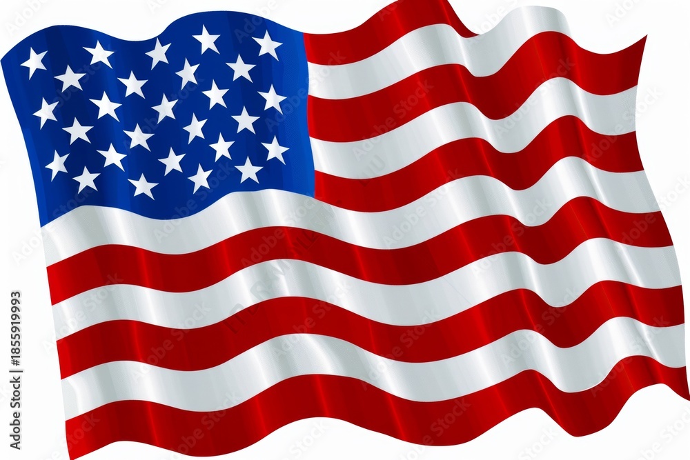 Obraz premium American flag background on white