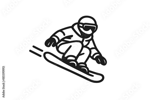 Snowboarder silhouette in motion