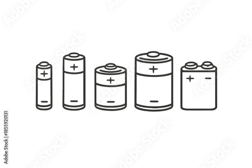 Collection of different battery types