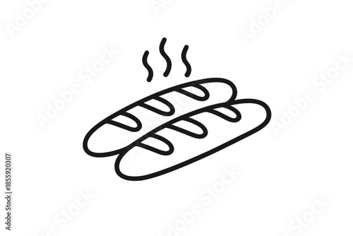 Icon of two hot dogs with steam