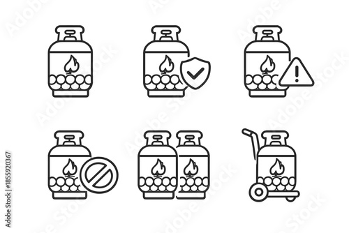 Gas Cylinder Icons Set