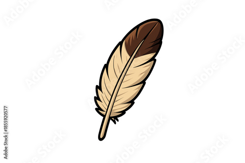 Stylized feather with brown and tan colors