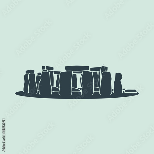 Stone monument with upright and horizontal stones in a circular arrangement.