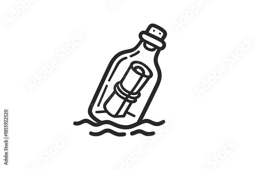 Message in a bottle icon on yellow background