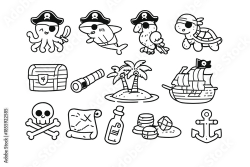 Cute Pirate Icons Collection