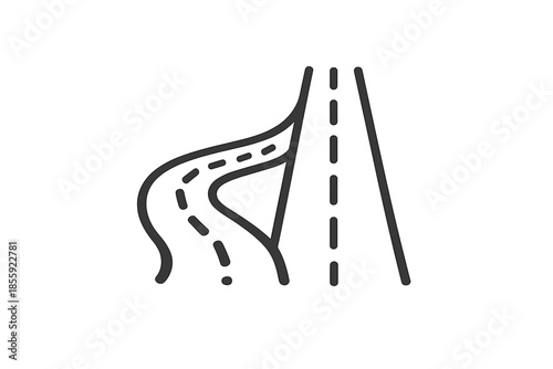 Road junction icon with a dark gradient background