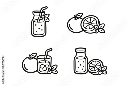 Fresh Fruit Juice Icons