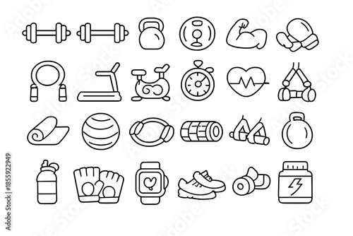 Fitness and Workout Icons Set