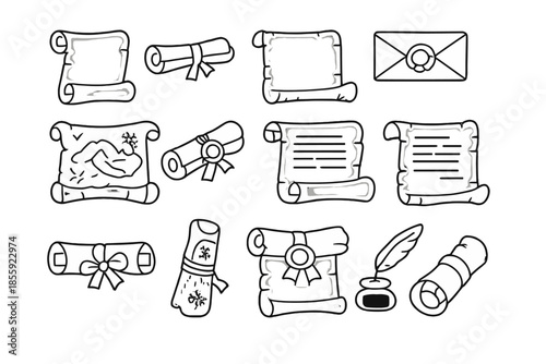 Scrolls, Maps, and Letters Icons
