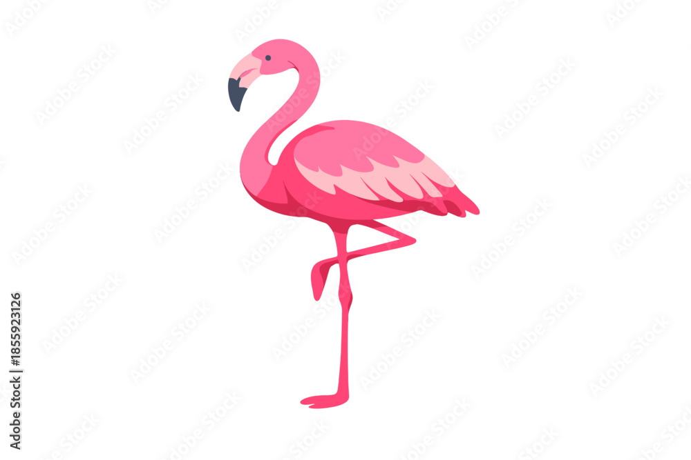 Fototapeta premium Pink Flamingo Glowing Neon